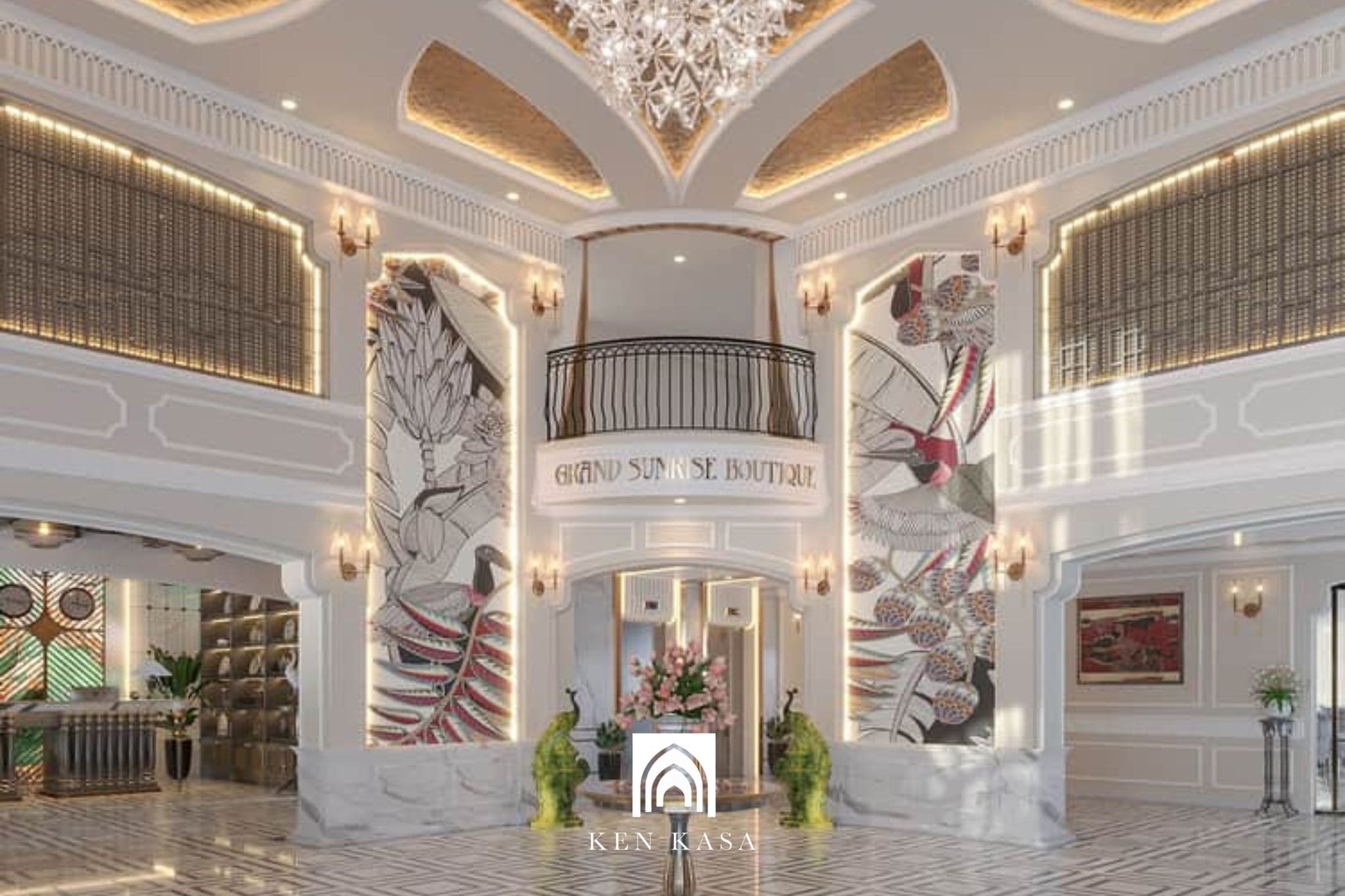 Một số mẫu thiết kế sảnh kh&aacute;ch sạn t&acirc;n cổ điển đẳng cấp, sang trọng 2026